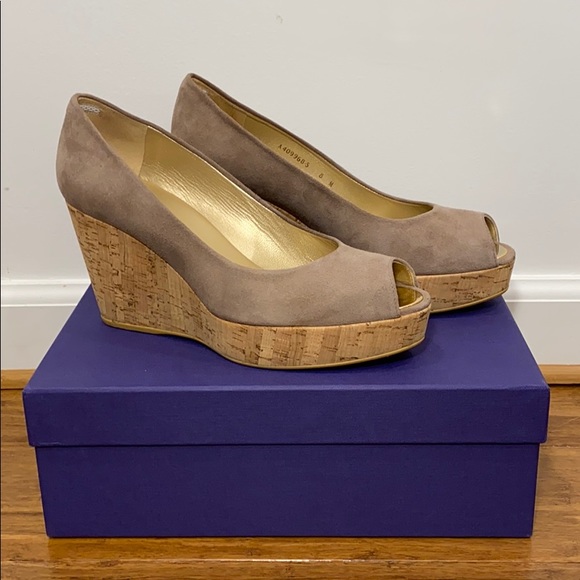 stuart weitzman anna peep toe platform wedge